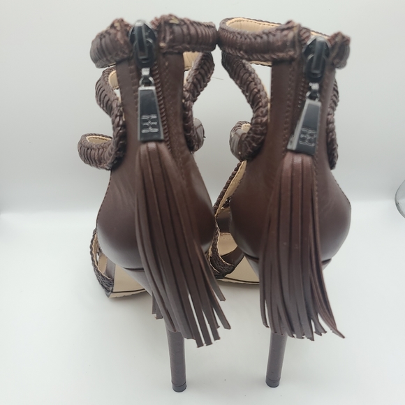 BCBG Maxazria Women's Tassle Strappy Open Toe Heel Shoe Size 5.5 - Picture 4 of 14